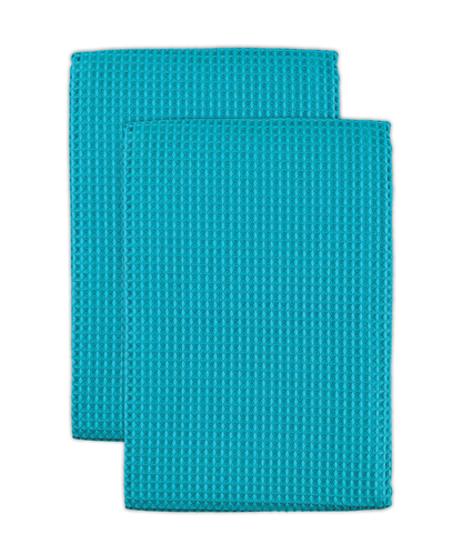 Sea Blue Microfiber Waffle Towels Set/2
