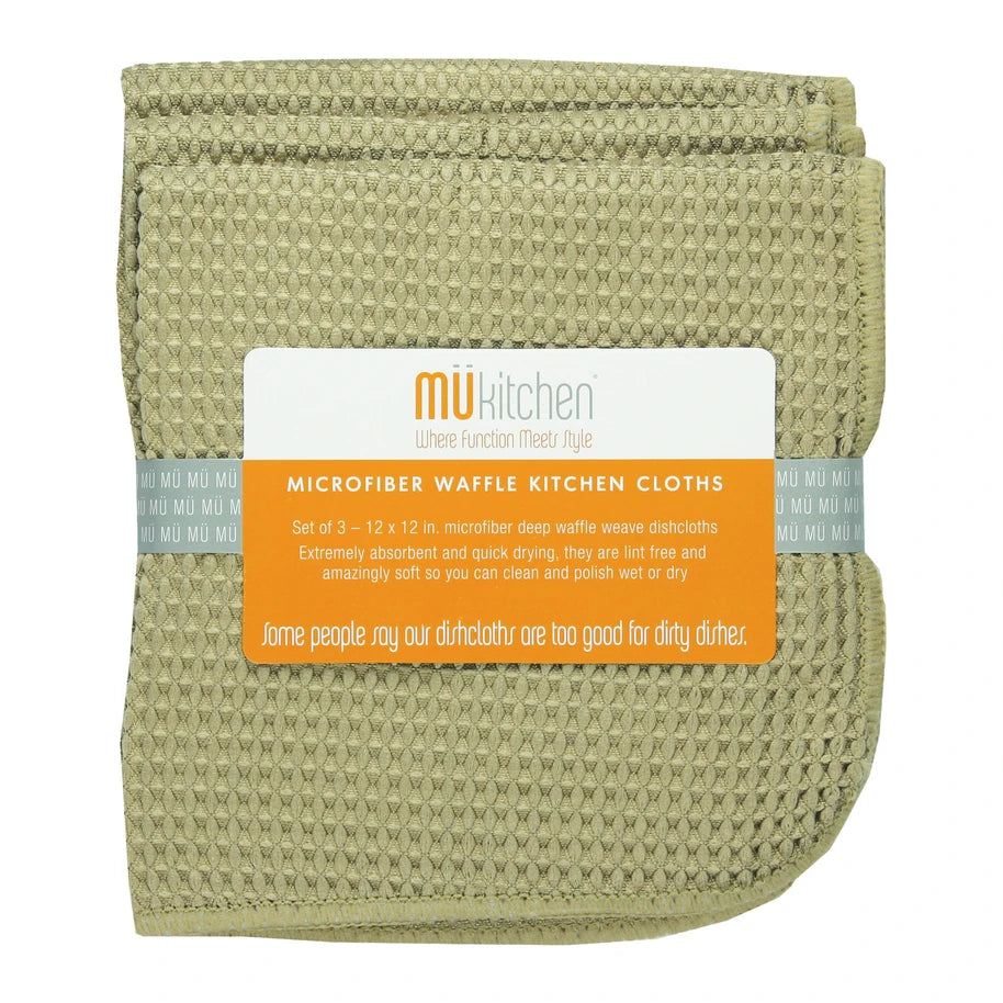 Pebble Microfiber Waffle Cloths Set/3