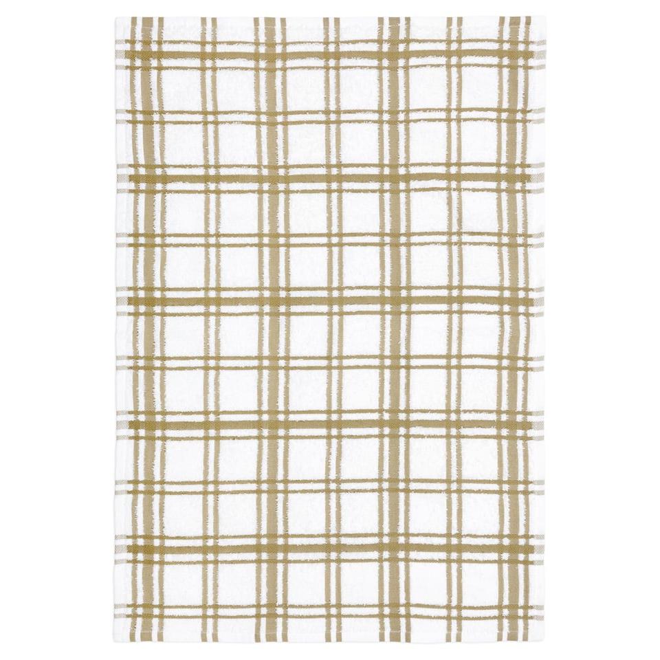 Khaki Terry Windowpane Towel
