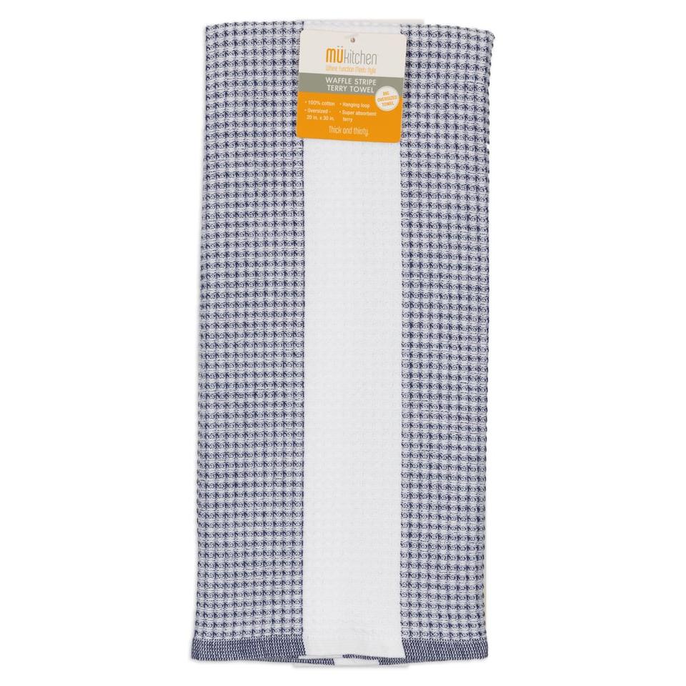 Ink Blue Waffle Terry Towel