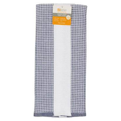 Ink Blue Waffle Terry Towel